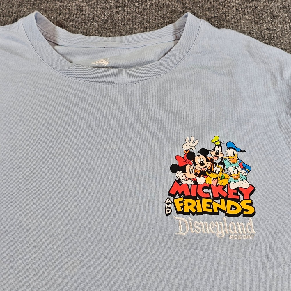Disney Parks Mens Medium Blue Mickey & Friends Disneyland Resort Long Sleeve